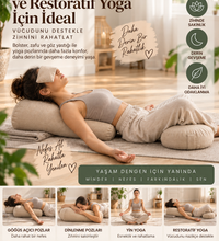 3’lü Yoga Meditasyon Seti Karabuğday Dolgulu Zafu Minder, Bolster ve Lavantalı Göz Yastığı