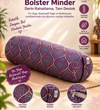 3'lü Yoga ve Meditasyon Seti Zafu Bolster Minder Mandala