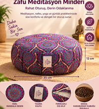 3'lü Yoga ve Meditasyon Seti Zafu Bolster Minder Mandala