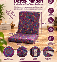 3'lü Yoga ve Meditasyon Seti Zafu Bolster Minder Mandala