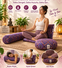 3'lü Yoga ve Meditasyon Seti Zafu Bolster Minder Mandala