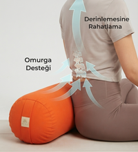 6'lı Yoga Meditasyon Seti Zafu Bolster Battaniye Kemer Roller