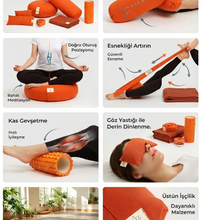 6'lı Yoga Meditasyon Seti Zafu Bolster Battaniye Kemer Roller