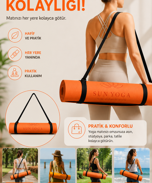 6 mm TPE Yoga Matı Kaymaz Çift Renkli Pilates Fitness Minderi