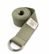 Doğal Organik Pamuk Yoga Kemeri Haki Yeşil 200 CM x 5 CM Yoga Strap Pilates Esneme Kayışı Dayanıklı Tokalı Yoga Bandı