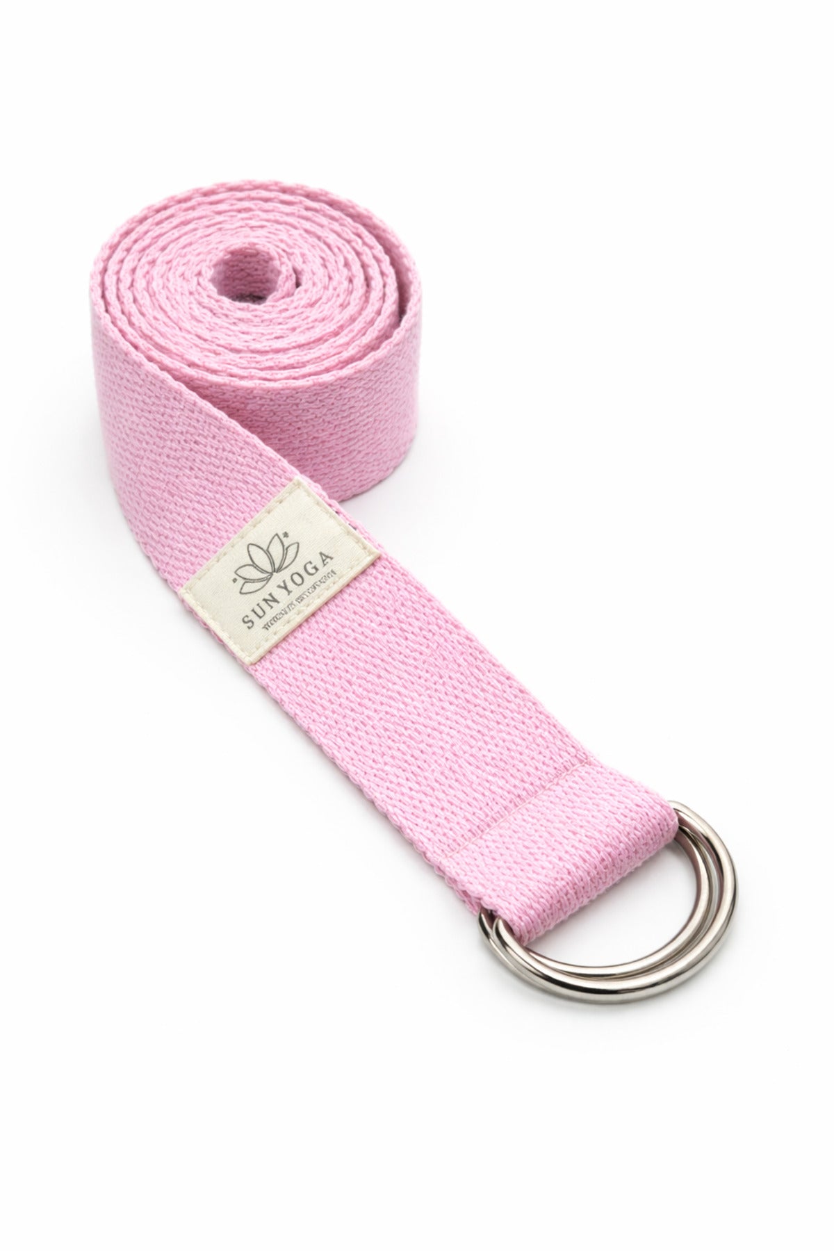 Doğal Organik pamuk Yoga Pilates kemeri Pembe renk 200 cm 5 cm en Yoga kemeri