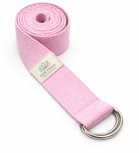 Doğal Organik pamuk Yoga Pilates kemeri Pembe renk 200 cm 5 cm en Yoga kemeri