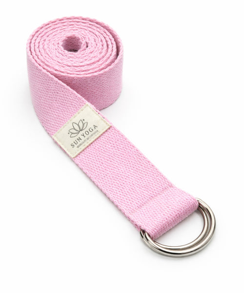 Doğal Organik pamuk Yoga Pilates kemeri Pembe renk 200 cm 5 cm en Yoga kemeri