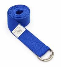 Doğal Organik Pamuk Yoga Kemeri Lacivert 200 CM x 5 CM Yoga Strap Pilates Esneme Kayışı Dayanıklı Tokalı Yoga Bandı