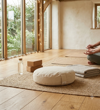 Doğal Sarı Buğday Kabuğu Dolgulu Meditasyon Minderi Ortopedik Yoga Minderi Zafu Meditasyon Yastığı Ekru