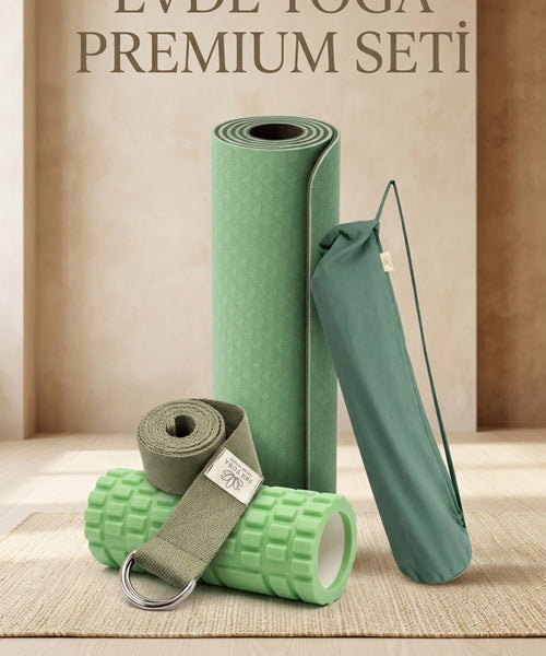 Evde Yoga Premium Seti – Yoga Matı, Mat Çantası, Yoga Kemeri ve Foam Roller İçeren Başlangıç Yoga ve Pilates Seti