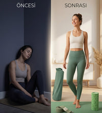 Evde Yoga Premium Seti – Yoga Matı, Mat Çantası, Yoga Kemeri ve Foam Roller İçeren Başlangıç Yoga ve Pilates Seti