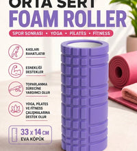 Foam Roller Masaj Rulosu Orta Sert – Spor Sonrası Kas Gevşetici Yoga Pilates Fitness Masaj Köpüğü