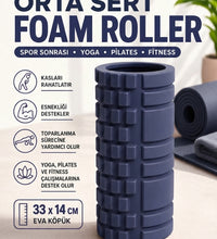 Foam Roller Masaj Rulosu Orta Sert – Spor Sonrası Kas Gevşetici Yoga Pilates Fitness Masaj Köpüğü