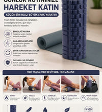 Foam Roller Masaj Rulosu Orta Sert – Spor Sonrası Kas Gevşetici Yoga Pilates Fitness Masaj Köpüğü