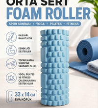 Foam Roller Masaj Rulosu Orta Sert – Spor Sonrası Kas Gevşetici Yoga Pilates Fitness Masaj Köpüğü