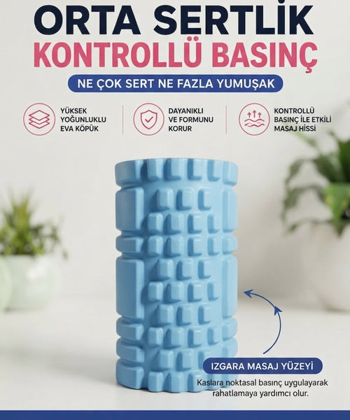 Foam Roller Masaj Rulosu Orta Sert – Spor Sonrası Kas Gevşetici Yoga Pilates Fitness Masaj Köpüğü