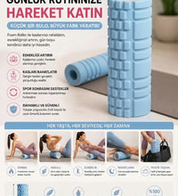 Foam Roller Masaj Rulosu Orta Sert – Spor Sonrası Kas Gevşetici Yoga Pilates Fitness Masaj Köpüğü