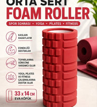Foam Roller Masaj Rulosu Orta Sert – Spor Sonrası Kas Gevşetici Yoga Pilates Fitness Masaj Köpüğü