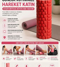 Foam Roller Masaj Rulosu Orta Sert – Spor Sonrası Kas Gevşetici Yoga Pilates Fitness Masaj Köpüğü