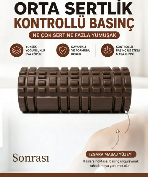Foam Roller Masaj Rulosu Orta Sert – Spor Sonrası Kas Gevşetici Yoga Pilates Fitness Masaj Köpüğü