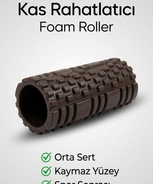 Foam Roller Masaj Rulosu Orta Sert – Spor Sonrası Kas Gevşetici Yoga Pilates Fitness Masaj Köpüğü
