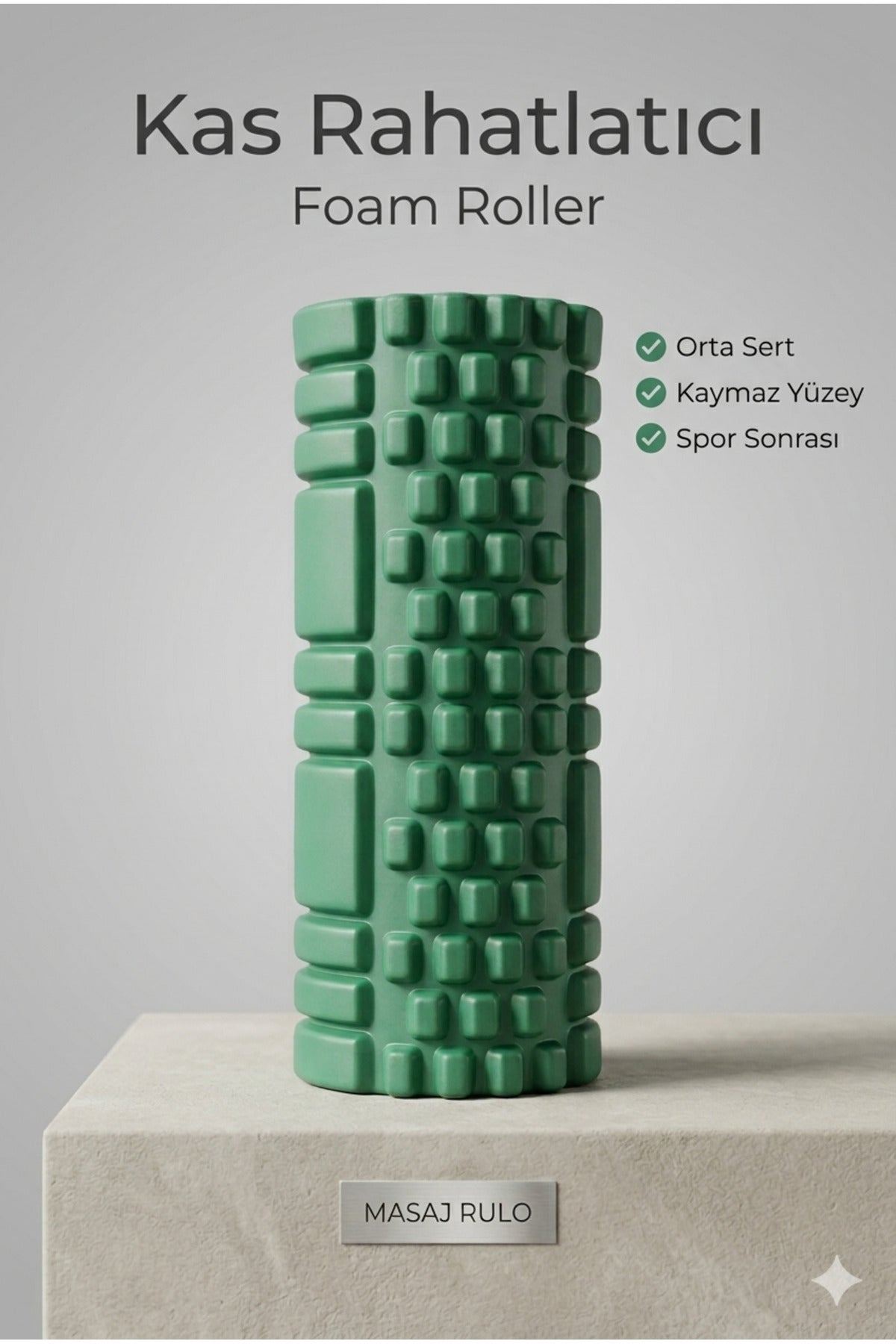 Foam Roller Masaj Rulosu Orta Sert – Spor Sonrası Kas Gevşetici Yoga Pilates Fitness Masaj Köpüğü