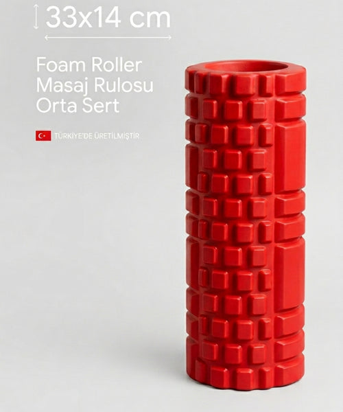 Foam Roller Masaj Rulosu Orta Sert – Spor Sonrası Kas Gevşetici Yoga Pilates Fitness Masaj Köpüğü