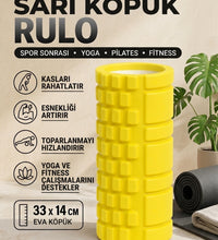 Foam Roller Masaj Rulosu – Yoga, Pilates, Fitness ve Fizyoterapi Için Eva Köpük Masaj Aleti (33X14 Cm)