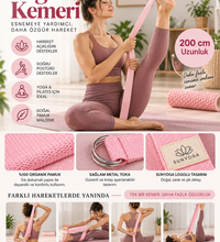 Foam Roller ve Yoga Kemeri Seti Orta Sert EVA Masaj Rulosu 33x14 cm 200 cm Pamuk Kemer