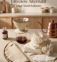 Ham Keten Bez Kahve Filtresi 3’lü Set – Tekrar Kullanılabilir Filtre | V60, Dripper ve Manuel Demleme Uyumlu