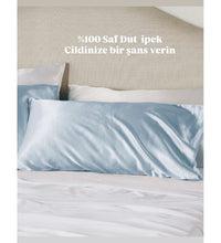 Ipek 22 momme Italyan Dut Ipeği Saf Ipek Yastık Kılıfı Tekli Silk Pillowcase Açık Mavi