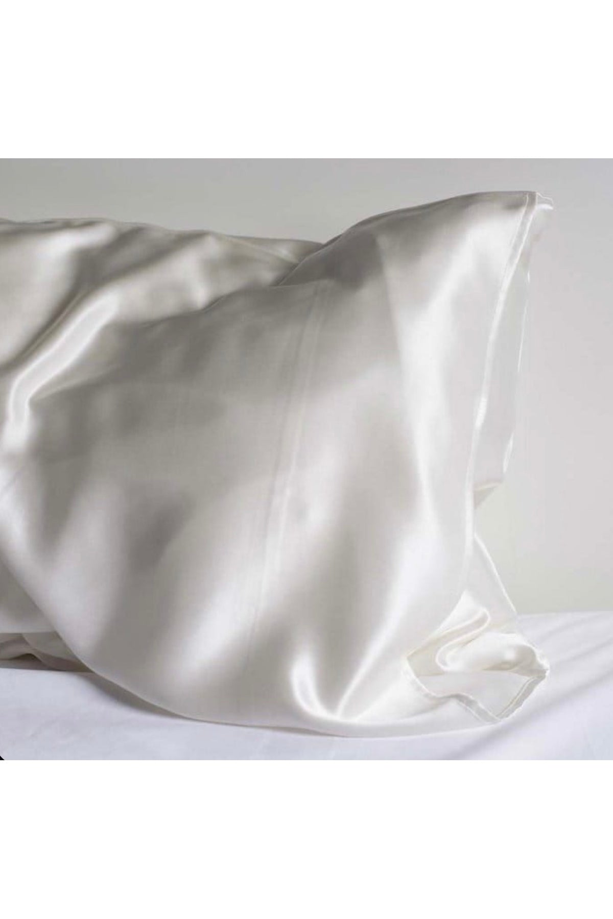 Ipek 22 momme Italyan Dut Ipeği Saf Ipek Yastık Kılıfı Tekli Silk Pillowcase Kırık Beyaz
