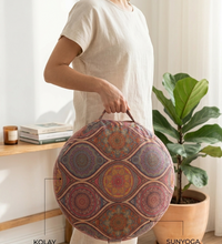 Karabuğday Dolgulu Çok Renkli Mandala Desen Zafu Meditasyon Minderi