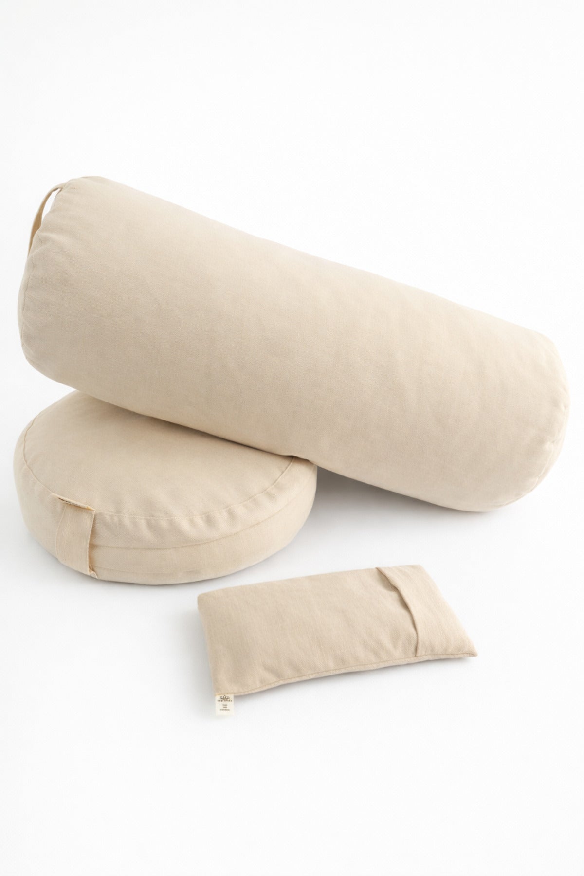 Karabuğday Kabuğu Dolgulu Meditasyon Minderi & Bolster -Lavanta Dolgulu Göz Yastığı Seti