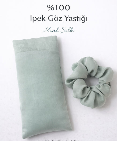 Lavanta Dolgulu %100 ipek Göz Yastığı & Toka Mint Yeşili Renk Yoga göz yastığı Büyük Boy