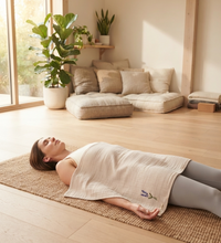 Meditasyon Şalı %100 Pamuk Müslin Yoga Şalı Lavanta Nakışlı Savasana Meditasyon Örtüsü Nefes Egzersizi Battaniyesi Bej