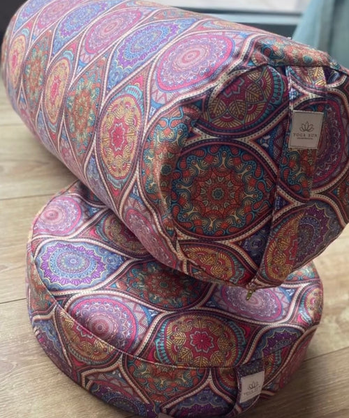 Mandala Desen Bolster & Yoga Meditasyon Minderi Karabuğday dolgulu