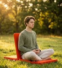 Meditasyon Sandalyesi – Sırt Destekli Yer Minderi, Pamuklu Kumaş