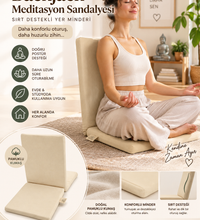 Backjack Meditasyon Sandalyesi Metal İskeletli Sırt Destekli Yoga Yer Minderi