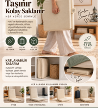 Backjack Meditasyon Sandalyesi Metal İskeletli Sırt Destekli Yoga Yer Minderi