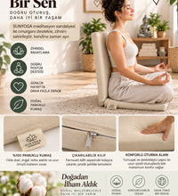 Backjack Meditasyon Sandalyesi Metal İskeletli Sırt Destekli Yoga Yer Minderi
