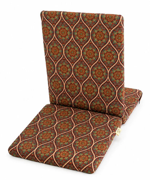 Meditasyon Sandalyesi – Sırt Destekli Yer Minderi, Pamuklu Kumaş Turuncu Mandala Desen 3 Adet