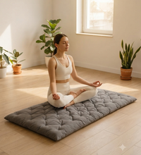 Pamuk Kapitone Meditasyon Minderi 180x60 cm - Konforlu Yoga Matı ve Yer Minderi
