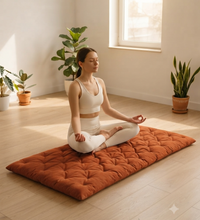 Pamuk Kapitone Meditasyon Minderi 180x60 cm - Konforlu Yoga Matı ve Yer Minderi