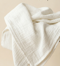 Shavasana Meditasyon & Yoga Battaniyesi – %100 Organik Pamuk Müslin, Kırık Beyaz