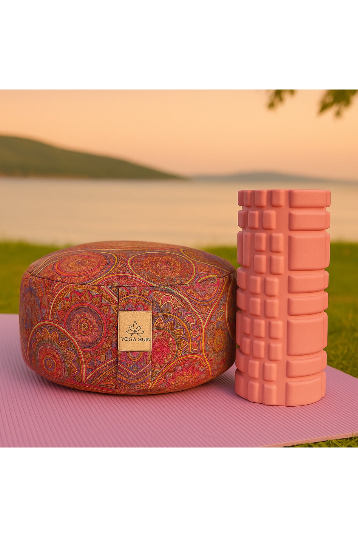 Zafu meditasyon minderi Foam roller ikisi birlikte