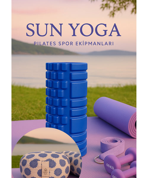 Zafu meditasyon minderi Foam roller mavi ikisi birlikte