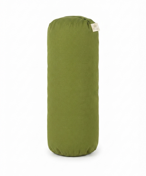Yoga Bolster Meditasyon Minderi Silindir Yoga Yastığı Pamuk Keten Kumaş Fermuarlı 65x22 cm Yeşil