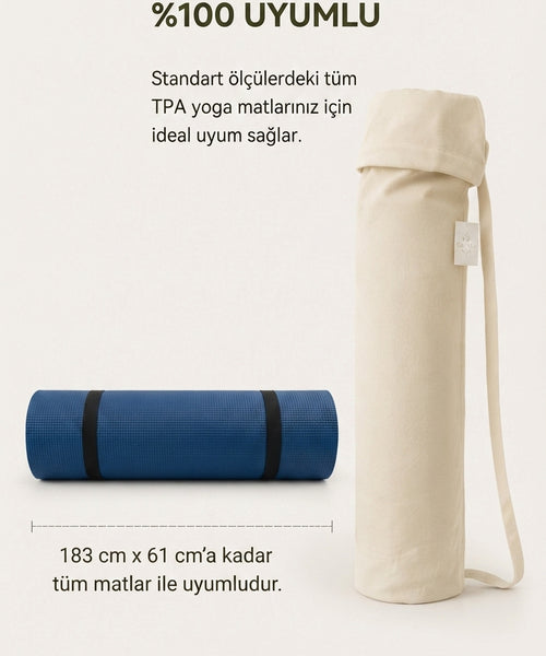 Yoga Matı Çantası %100 Pamuk Gabardin TPE Pilates Minderi Taşıma Çantası Ayarlanabilir Askılı